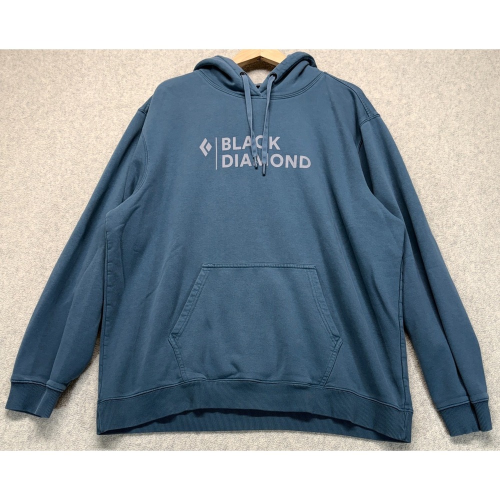 Black Diamond Mes Stacked Logo Hoodie Blue Long Sleeve Pullover Outdoor XL